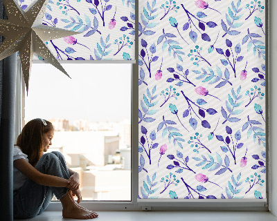 Tenda a rullo interna per finestra con fantasia a fiori blu