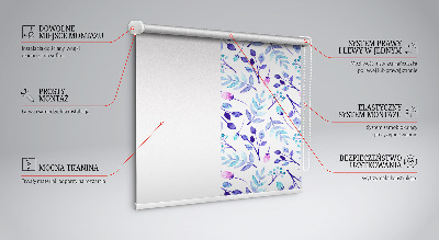 Tenda a rullo interna per finestra con fantasia a fiori blu