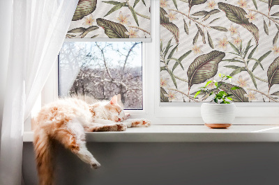 Tenda a rullo da interno con stampa di fiori con stelo