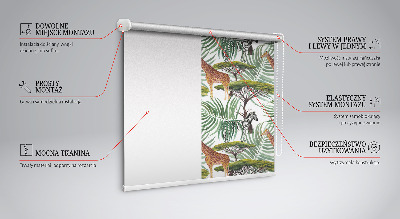 Tenda a rullo per finestra con fantasia di animali e alberi