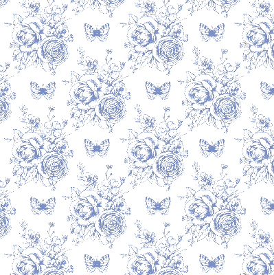 Tenda a rullo per finestra con stampa di fiori blu e farfalle