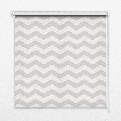 Tenda a rullo in tessuto con motivo a zigzag nei toni del grigio