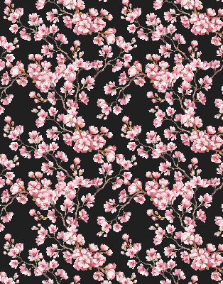 Tenda a rullo per porta finestra con stampa di fiori dall'albero