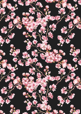 Tenda a rullo per porta finestra con stampa di fiori dall'albero