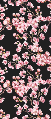 Tenda a rullo per porta finestra con stampa di fiori dall'albero