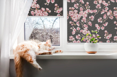 Tenda a rullo per porta finestra con stampa di fiori dall'albero
