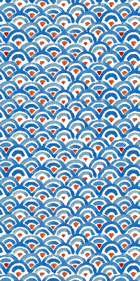 Tenda a rullo per finestra con motivo a squame colorate