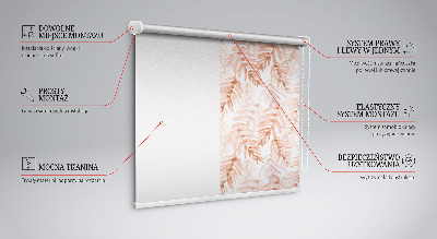 Tenda a rullo per finestra con stampa di foglie rosa