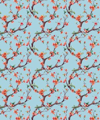 Tenda a rullo in tessuto con fantasia a boccioli di fiori