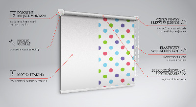 Tenda a rullo interna per finestra con motivo a puntini colorati