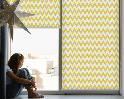 Tenda a rullo per finestra con fantasia a zigzag gialli