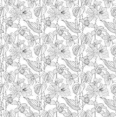 Tenda a rullo per interni con fantasia a fiori disegnati