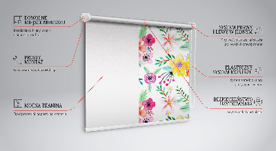 Tenda a rullo in tessuto con motivo a fiori dipinti