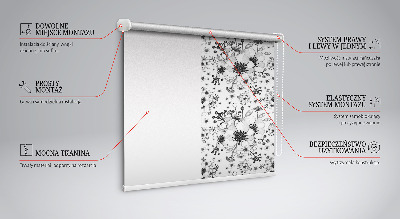 Tenda a rullo per finestra con fantasia a fiori disegnati