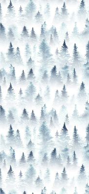 Tenda a rullo per porta finestra con stampa di una foresta nella nebbia