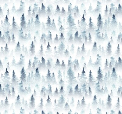 Tenda a rullo per porta finestra con stampa di una foresta nella nebbia
