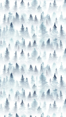 Tenda a rullo per porta finestra con stampa di una foresta nella nebbia