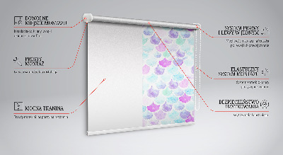 Tenda a rullo per finestra con motivo a squame colorate