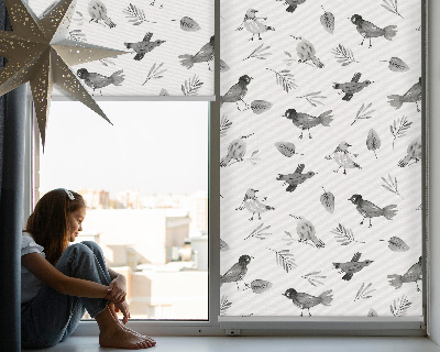 Tenda a rullo da interno con design decorato a uccelli e foglie