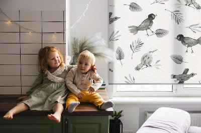Tenda a rullo da interno con design decorato a uccelli e foglie