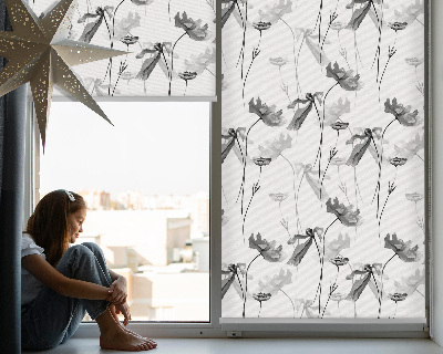 Tenda a rullo per finestra con fantasia a fiori disegnati
