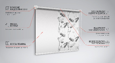 Tenda a rullo per finestra con fantasia a fiori disegnati