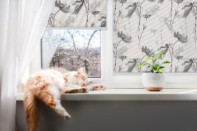 Tenda a rullo per finestra con fantasia a fiori disegnati