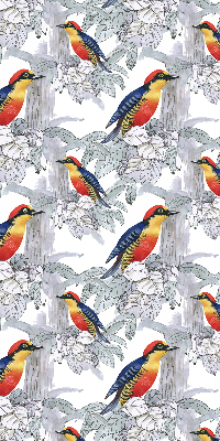 Tenda a rullo in tessuto con fantasia di uccelli colorati