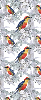 Tenda a rullo in tessuto con fantasia di uccelli colorati