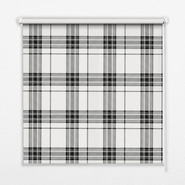 Tenda a rullo da interno nel colore grigio tartan