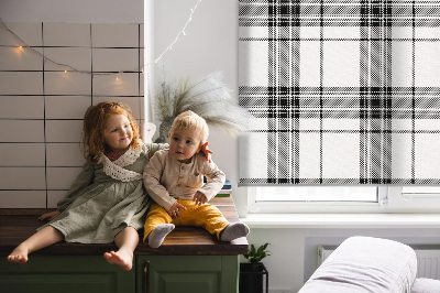 Tenda a rullo da interno nel colore grigio tartan