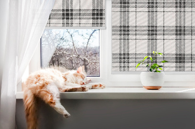 Tenda a rullo da interno nel colore grigio tartan