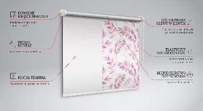 Tenda a rullo per finestra con motivo a foglie rosa