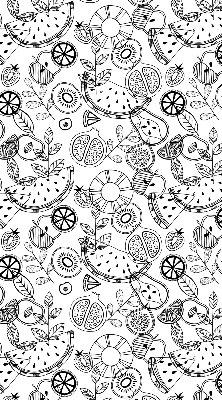 Tenda a rullo per finestra con fantasia di frutti disegnati