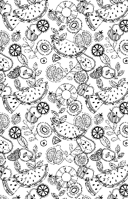 Tenda a rullo per finestra con fantasia di frutti disegnati