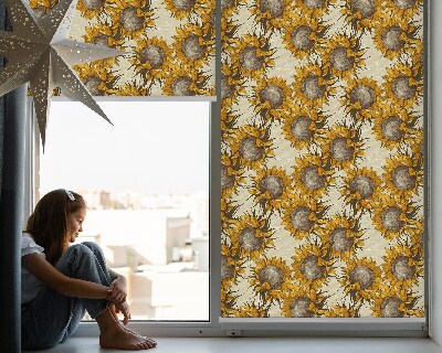 Tenda a rullo in tessuto modello girasole