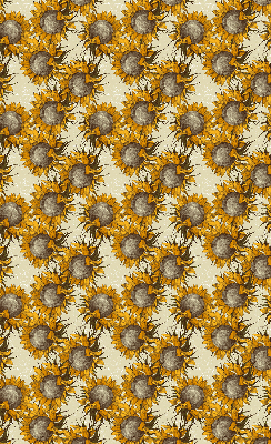 Tenda a rullo in tessuto modello girasole
