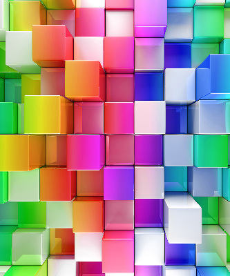 Tenda a rullo da interno con fantasia a cubi 3D colorati