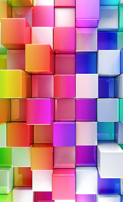 Tenda a rullo da interno con fantasia a cubi 3D colorati