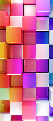 Tenda a rullo da interno con fantasia a cubi 3D colorati