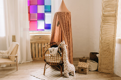 Tenda a rullo da interno con fantasia a cubi 3D colorati