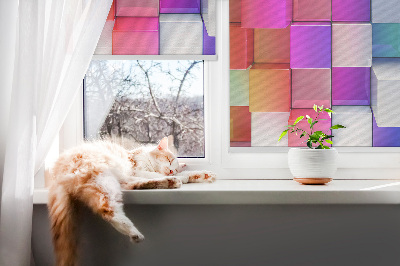 Tenda a rullo da interno con fantasia a cubi 3D colorati