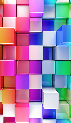 Tenda a rullo da interno con fantasia a cubi 3D colorati