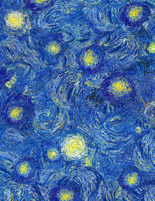 Tenda a rullo per finestra con stampa di un quadro dipinto di blu