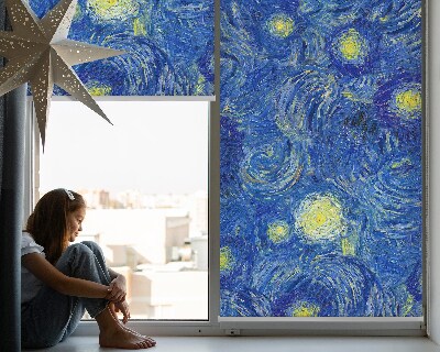 Tenda a rullo per finestra con stampa di un quadro dipinto di blu