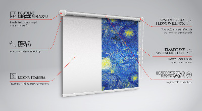 Tenda a rullo per finestra con stampa di un quadro dipinto di blu
