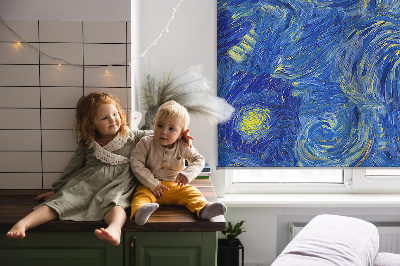 Tenda a rullo per finestra con stampa di un quadro dipinto di blu