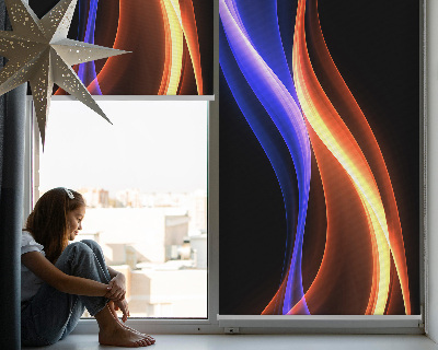 Tenda a rullo da interno con fantasia animazione arancione e blu