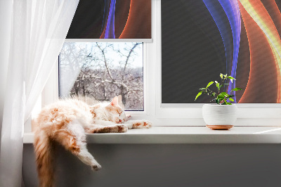 Tenda a rullo da interno con fantasia animazione arancione e blu