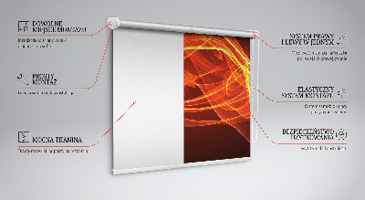 Tenda a rullo da interno con motivo ad astrazione arancione